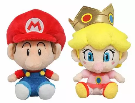 Саней Боеки Супер Марио Бэби Марио и Бэби Пич (S) Мягкий набор из 2 штук [Высота в сидячем положении прибл.. 15см] КОЛЛЕКЦИЯ ВСЕ ЗВЕЗДЫ