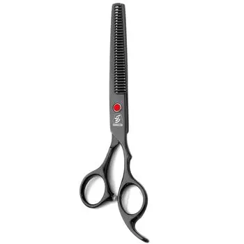 Sangelar 6,5-дюймовые цветные ножницы для шерсти домашних животных, филировочные ножницы, ножницы для ухода за домашними животными, ножницы для собак, профессиональные ножницы для филировки волос Тедди животных 6.5“ Remove Hair 40%-55% фиолетовый