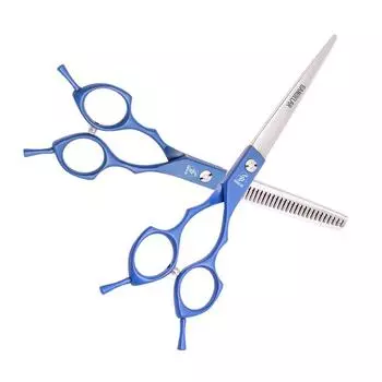 Sangelar 6,5-дюймовые ножницы для волос с синим верхом, профессиональные парикмахерские ножницы для левой и правой руки, ножницы для резки бахромы, стрижка волос, парикмахерская