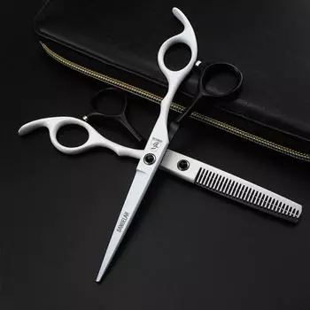 Sangelar 6 дюймов черный с белым набор ножниц для волос профессиональные ножницы для стрижки филировочные ножницы Парикмахерские инструменты для ухода за волосами