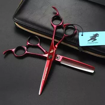 Sangelar, 6 дюймов, красные ножницы, профессиональные ножницы высшего класса с бахромой для семьи, парикмахерские ножницы для стрижки, филировочные ножницы