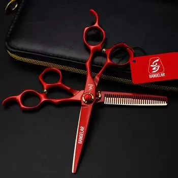 Sangelar 6 дюймов красный супер высшего класса набор ножниц для волос профессиональные парикмахерские ножницы для стрижки волос Парикмахерский набор Парикмахерский набор для стрижки волос