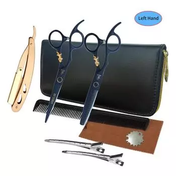 Sangelar 6 дюймов Набор ножниц для левой руки Профессиональные парикмахерские ножницы Парикмахерский набор Стрижка волос Парикмахерская Семейные инструменты для волос DIY