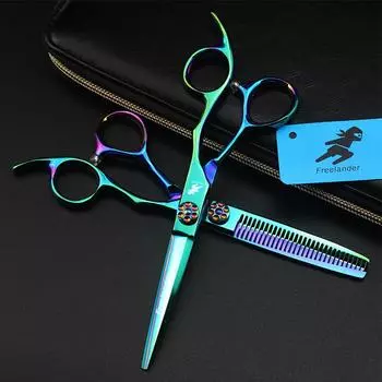 Sangelar 6 дюймов зеленые ножницы для волос профессиональные парикмахерские ножницы парикмахерские филировочные ножницы для стрижки волос