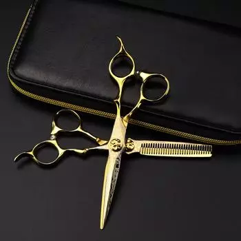 Sangelar 6 дюймов золотые ножницы для волос из дамасской стали высшего класса профессиональные парикмахерские инструменты для пожилых людей набор для ухода за волосами Парикмахерская