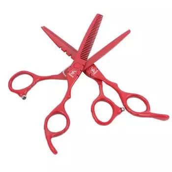 Sangelar 6-дюймовые красные профессиональные ножницы для стрижки волос, филировочные ножницы, парикмахерские семейные ножницы для стрижки волос, парикмахерские ножницы