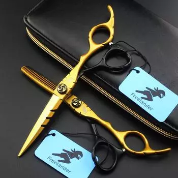 Sangelar 6-дюймовые ножницы для волос из черного золота, профессиональные парикмахерские инструменты, ножницы для стрижки волос, режущие ножницы, филировочные ножницы для парикмахера