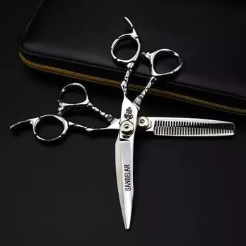 Sangelar 6-дюймовые ножницы для волос, изогнутое режущее лезвие, профессиональные парикмахерские ножницы, инструменты для ухода за волосами, парикмахерские ножницы для парикмахерских салонов