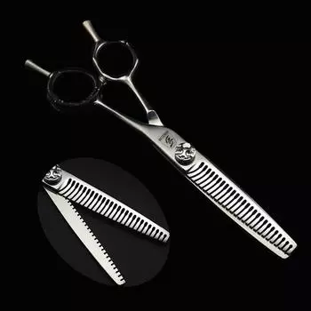 Sangelar 6-дюймовые ножницы для волос Профессиональные филировочные двухсторонние зубья Бесследные филировочные ножницы 15-20% Скорость истончения Инструменты для старших парикмахеров