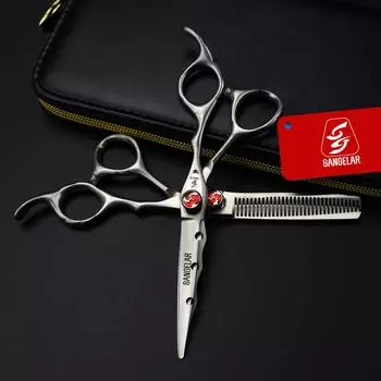 Sangelar 6-дюймовые ножницы для волос, профессиональные парикмахерские ножницы, ножницы для резки, филировочные ножницы, семейные ножницы с бахромой