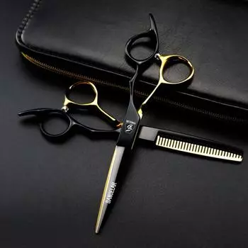 Sangelar 6-дюймовые ножницы для волос, Япония, 440C, черное золото, профессиональные парикмахерские инструменты, ножницы для резки, филировочные ножницы, парикмахерские инструменты