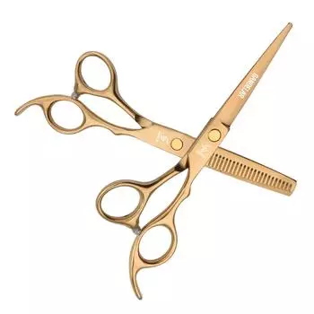 Sangelar 6-дюймовые золотые парикмахерские ножницы для стрижки волос, филировочные ножницы для стрижки, профессиональная парикмахерская стрижка волос, семейное использование
