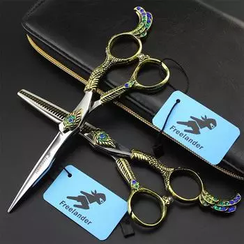 Sangelar 6 Высший класс JP440C Профессиональные парикмахерские ножницы Gold Phenix Carve TB65 Ножницы для стрижки волос Истончение 6“ Cutting золотой