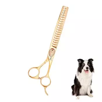 Sangelar 7,5-дюймовые ножницы для стрижки собак, ножницы для стрижки волос, профессиональные ножницы для стрижки собак, грумер Jp 440C, сталь Chunker золотой