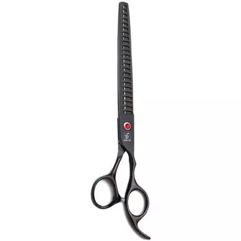 Sangelar 7,5-дюймовые ножницы для ухода за домашними животными, рыбья кость, скорость истончения зубов 35%-50%, ножницы для истончения собак, профессиональные инструменты для ухода за домашними животными, уход за собаками 7 inch Chunker Black