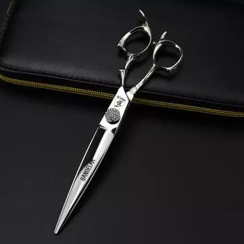 Sangelar 7 дюймов супер профессиональные ножницы для волос старший грумер высшего класса парикмахерские инструменты Парикмахерская женские ножницы с бахромой
