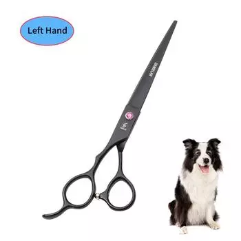 Sangelar 7 дюймов верхние левые ножницы для стрижки домашних животных Стрижка собак Ножницы для ухода за домашними животными Ножницы для красоты домашних животных Инструменты для ухода за собачьей шерстью Инструменты для зоомагазина 7 inch left hand чёрны
