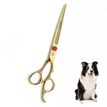 Sangelar 7 дюймов золотые ножницы для собак и кошек, ножницы для резки, инструменты для ухода за домашними животными, профессиональные ножницы для собак, косметологические ножницы для домашних животных