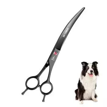 Sangelar 8-дюймовые ножницы для стрижки домашних животных, ножницы для стрижки собак, изогнутые режущие ножницы, инструменты для большого зоомагазина, левая и правая рука, используя ножницы для домашних животных 8 inch Curved Scissors чёрный