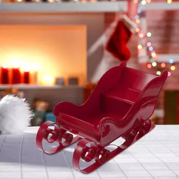 Сани Санта-Клауса, миниатюрное украшение рождественского стола, коллекционная модель саней, зелёный