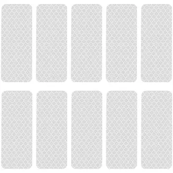 SANJAOYEE светоотражающая наклейка велосипедный отражатель 8 см x 3 см белый 10 шт светоотражающая лента предупреждающая наклейка для автомобиля прямоугольная двухсторонняя лента белый