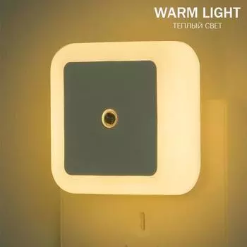 SanjiCook Wall Plug-in LED Night Light Auto Sensor Bedside 110-230V EU US Plug Nightlight Lamp For Hallway Pathway Wall Lights Emitting Color
