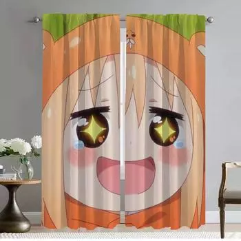 Sankaku Head Anti-mosquito Curtains 2 Pieces Shades Modern Living Room Curtains for Camera Halloween Decoration Partition Child W50xH70cmx2pcs-CL