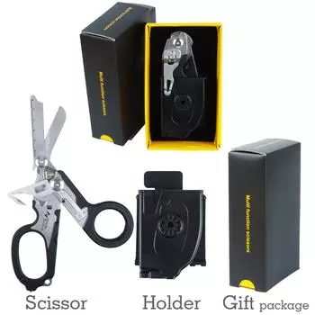 Sanke Rescue Травматологические ножницы, инструмент для экстренной помощи, складные травматические ножницы из нержавеющей стали с резаком для ремня и стеклобоем