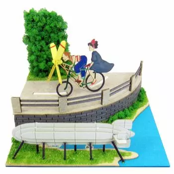 Sankei Studio Ghibli Mini Delivery Service Стрекоза и пропеллерный велосипед Бумажная поделка Кики в немасштабном исполнении MP07-10