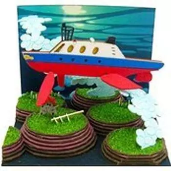 Sankei Studio Ghibli Mini Ponyo on the Cliff Basking Shark and Undersea Farm Non-Scale Paper Craft MP07-36