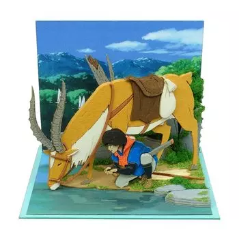 Sankei Studio Ghibli mini Princess Mononoke Ashitaka and Yackle Papercraft MP07-139