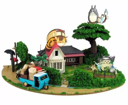 Sankei Studio Ghibli Series Мой сосед Тоторо Диорама Полная Тоторо Бумажная поделка MK07-35