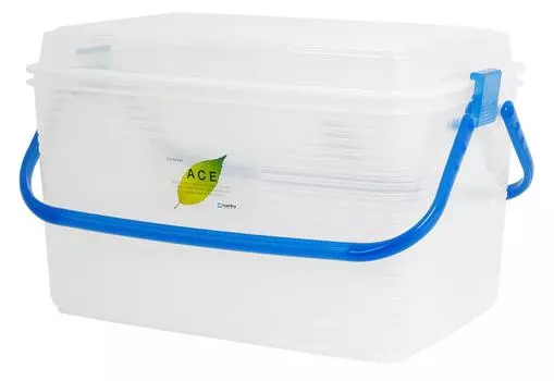 Sanko Plastic Container Ace L Width 49 x Depth 34 x Height 30cm Blue синий
