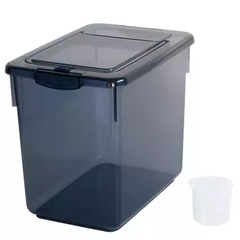 Sanko Plastic Rice Bottle Rice Case kg Navy Blue Width x Depth x Height cm Made in Japan Lightweight Cup Included One Touch Clear Storage Box Stocker