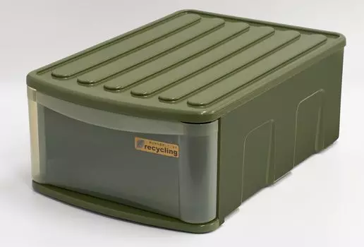 Sanko Plastic Think Cert Ящик для хранения 55 см Экологичный переработанный материал Сделано в Японии Чехол для одежды Экологичный складной ящик для уборки Органайзер зелёный