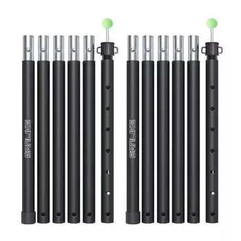 SANLIKE Tarp Pole Aluminum Tent Pole Total 210cm Diameter 25mm Thickness Sturdy Approx. 1.5mm (Black)