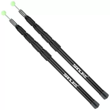 SANLIKE Tarp Pole Carbon Carbon Fiber Tent Pole stepless adjustment Slide Telescoping Main Pole Lightweight Camping Equipment Set of 2 (Height approx.
