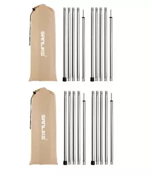 SANLIKE Tarp Tent Total Length Stainless Steel Canopy Split Supports the Can Also Be Used as a Storage Bag Set of 2 19mm Pole, Pole, Approx. 190cm,