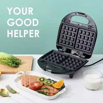 Sanming Metallurgical 1PC Завтрак Машина 3-в-1 Вафельница Полосатый Тостер Многофункциональный Портативный Бытовой чёрный