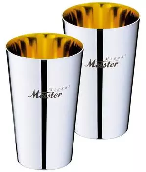 Sanpo Sangyo Migaki Meister Tumbler Small 265ml 24K Gold Plated Paulownia Box 2 Pieces 11002002