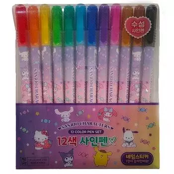Sanrio 12-цветная ручка для вывесок (цвет по выбору), 1 шт., фиолетовый