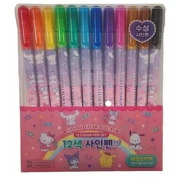 Sanrio 12-цветная ручка для вывесок (цвет по выбору), 1 шт., розовый