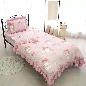 Sanrio 3 Sb 564 S Sanrio My Melody Volume Ruffle Duvet Cover Dot Set Подушка Чехол Простыня Одеяло