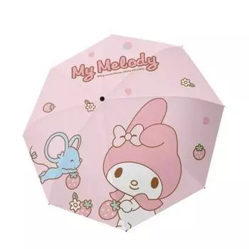 Sanrio 3-ступенчатый автоматический зонт с защитой от ультрафиолета Cinnamoroll My Melody Зонт Куроми, популярный персонаж в Корее