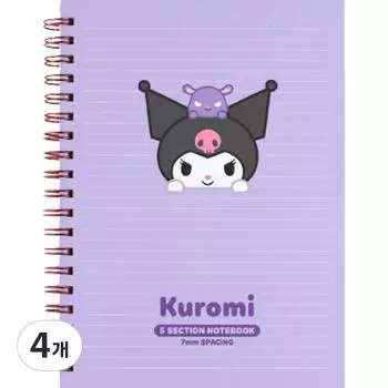 Sanrio Блокнот 5 сек Kuromi heart, фиолетовый, 4 шт.