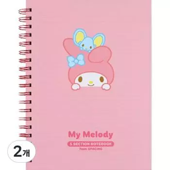 Sanrio 5-секционная нота моя мелодия, розовая, 2 шт.