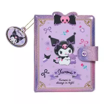 Sanrio 913952 Захватывающие наклейки Наклейка Kuromi Charm Наклейка Stick и чехол с записной книжкой в стиле письма, хранение, в комплекте, крепление, отклеивание, слайдер,