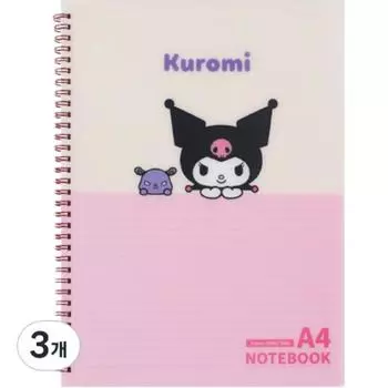 Sanrio A4 PP Kuromi Heart Note, розовый, 3 шт.