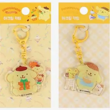 Sanrio Акриловый брелок Pom Pom Purin, набор из 2 предметов, Pom Pom Purin, 1 набор, популярный персонаж в Корее