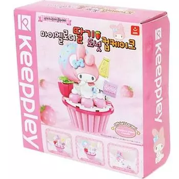 Sanrio Block My Melody Strawberry Donut Cupcake, популярный персонаж в Корее